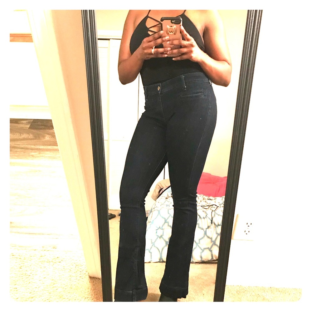 Mid rise flare jeans